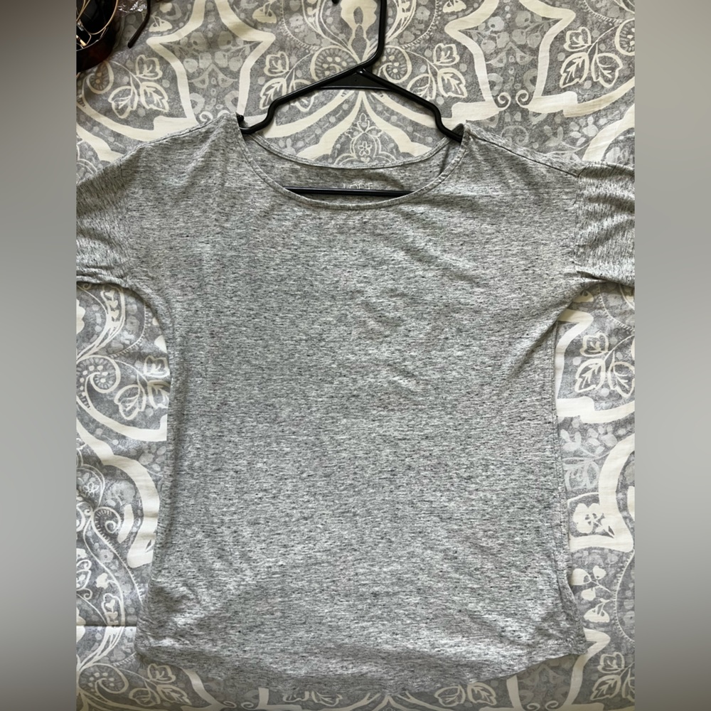 Heathered Grey Loft long sleeve with button detail